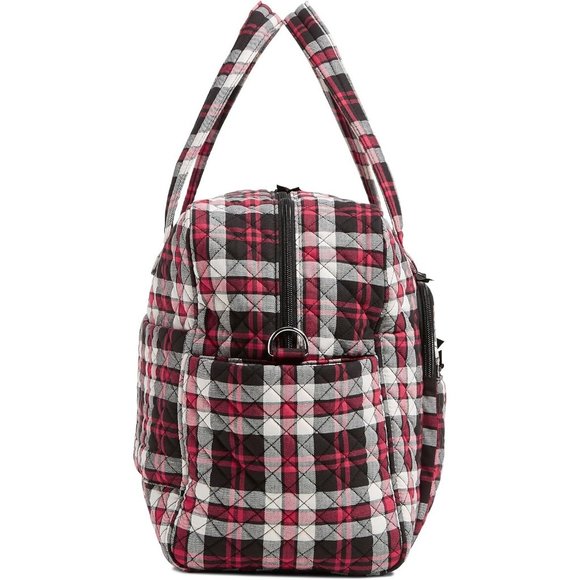 Women's Cotton Weekender Removable Adjustable Strap Travel Bag with 1 Zip Pocket - Picture 9 of 10